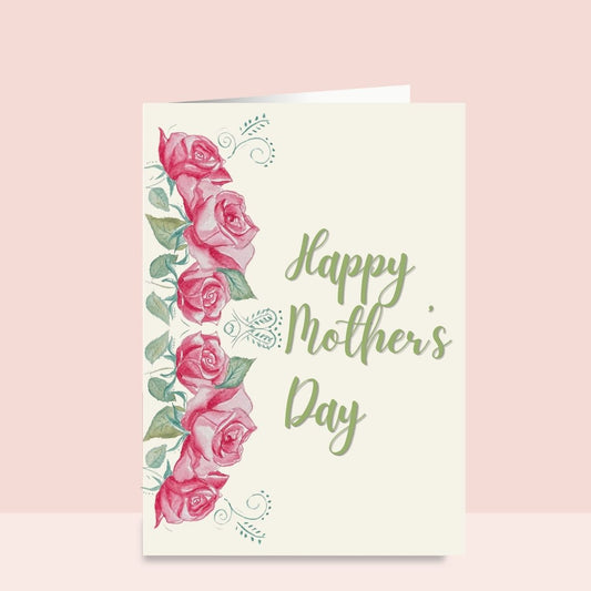 Happy Mother's Day Red Roses Greeting Card | Elegant Rose Card for Mom