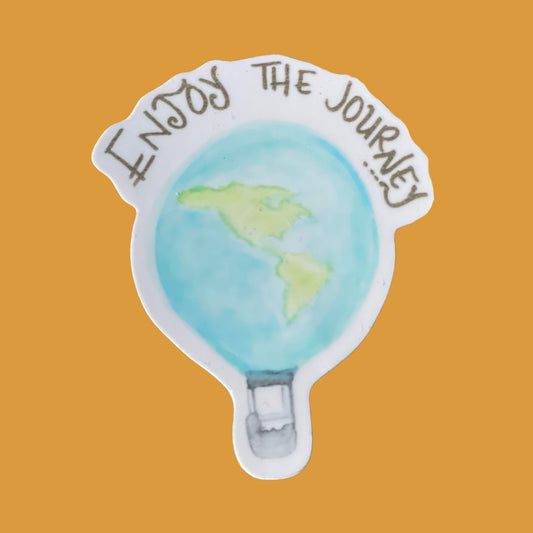 Enjoy the Journey Hot Air Balloon Vinyl Sticker | Inspirational Sticker