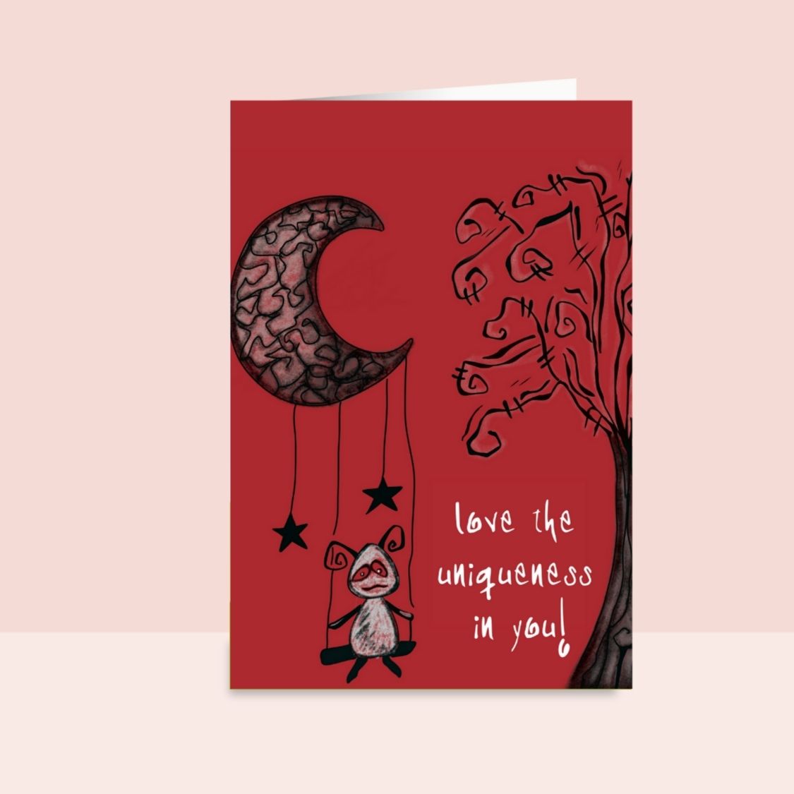 Love the Uniqueness in You Motivational Inspiring Hand Illustrated Greeting Card