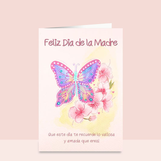 Tarjeta Día de las Madres con Mariposa | Feliz Día Mamá Alma Amorosa y Especial