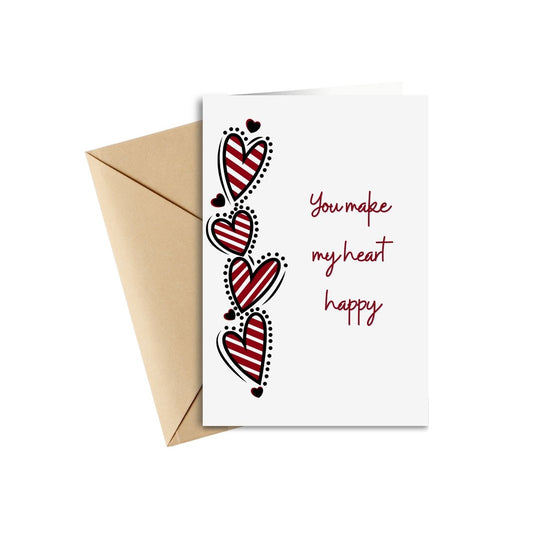 You Make My Heart Happy! Handmade Greeting Card