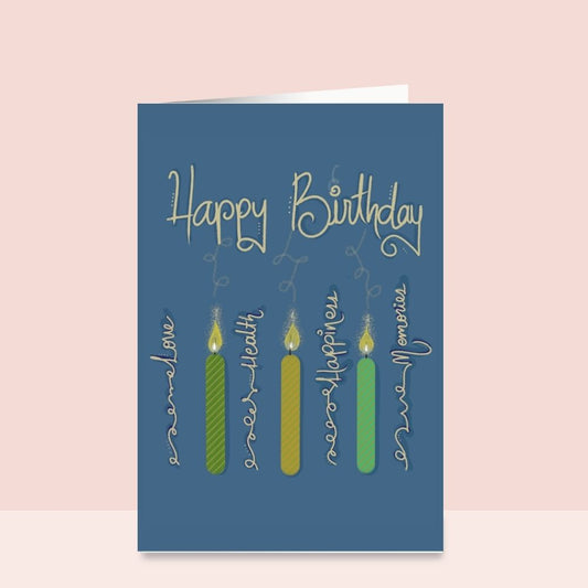 Birthday Card Three Candles | Wishing Love, Health, Happiness &  Beautiful Memories