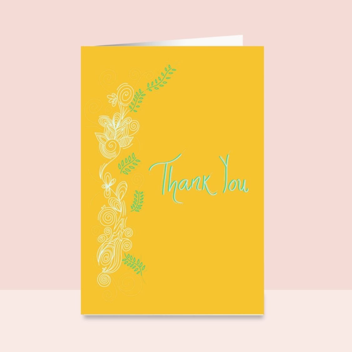 Thank You Hand Illustrated Greeting Card